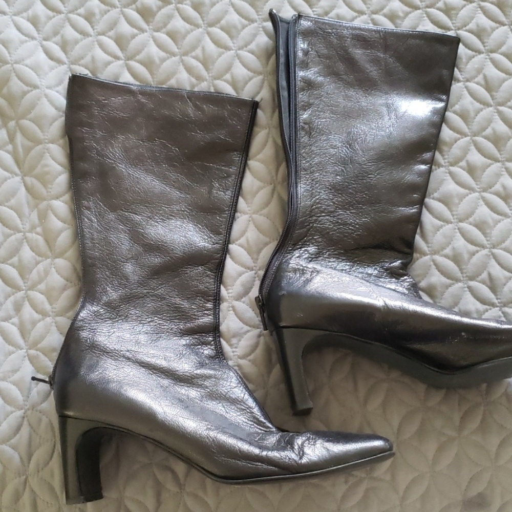 Black leather boots